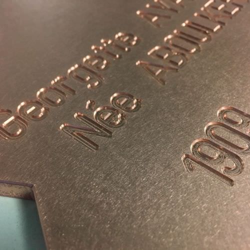 Réalisation Gravure mécanique sur cuivre Moselle