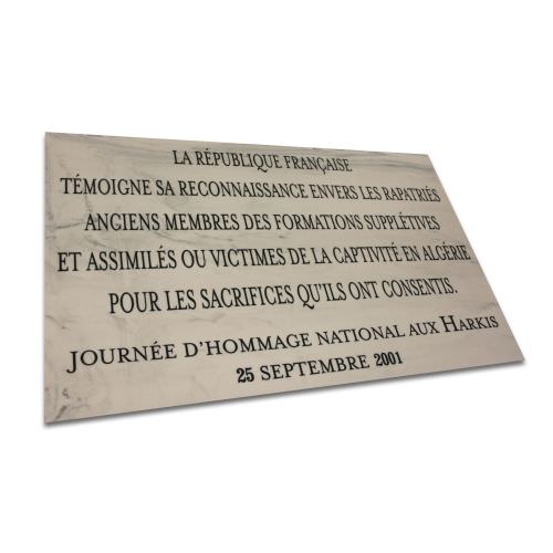 Réalisation Plaque commémorative en pierre Moselle
