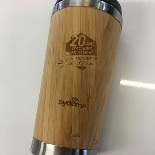 Réalisation Gravure sur mug en bambou Moselle