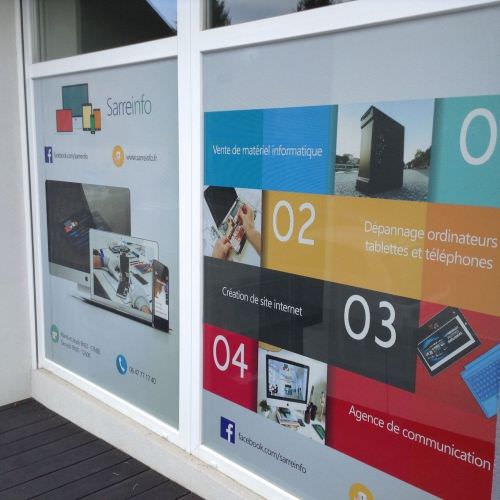 Réalisation Vitre décorée en film microperforé Moselle