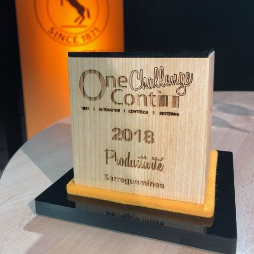 Réalisation Trophée en bois et PMMA Moselle