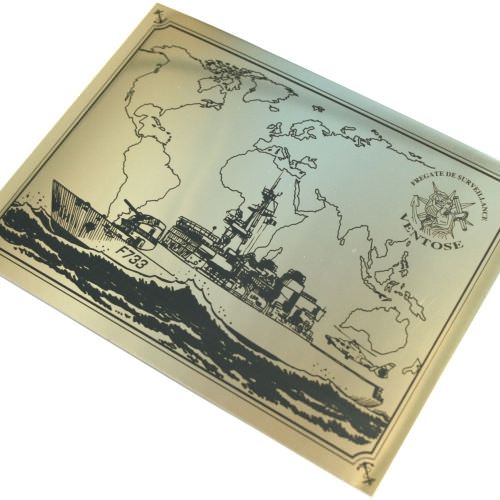 Réalisation Plaque en laiton décorée Moselle