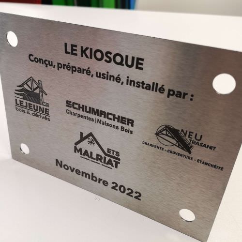 Réalisation Plaque inaugurale en inox Moselle