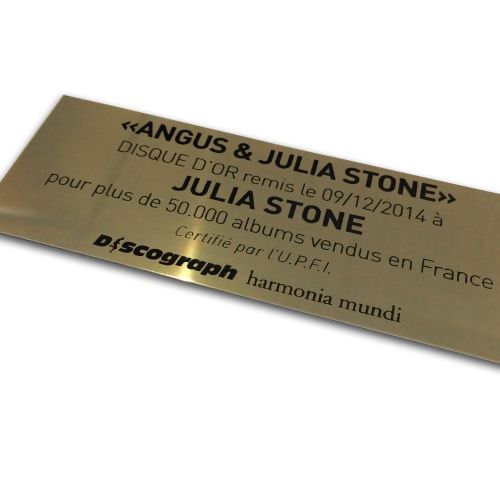 Réalisation Plaque Disque d'or en laiton Moselle