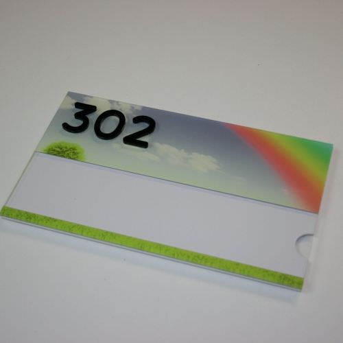 Réalisation Plaque de chambre avec insert papier Moselle