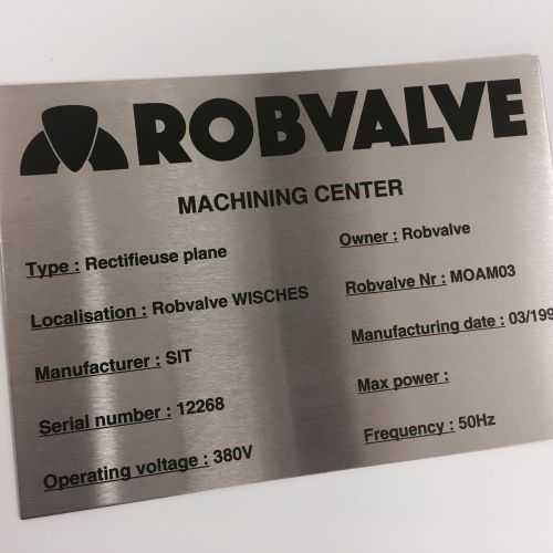 Réalisation Plaque machine en métal Moselle