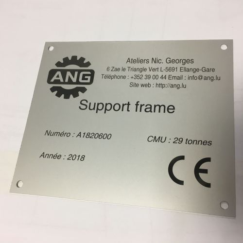 Réalisation Plaque constructeur machine industrielle Moselle