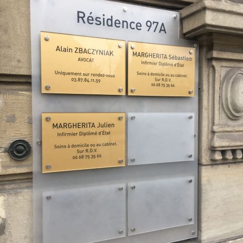 Réalisation Plaques professionnelles extérieures Moselle