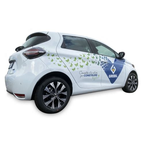 Voir le projet Lettrage sur Renault Zoe Réalisation Lettrage sur Renault Zoe Moselle