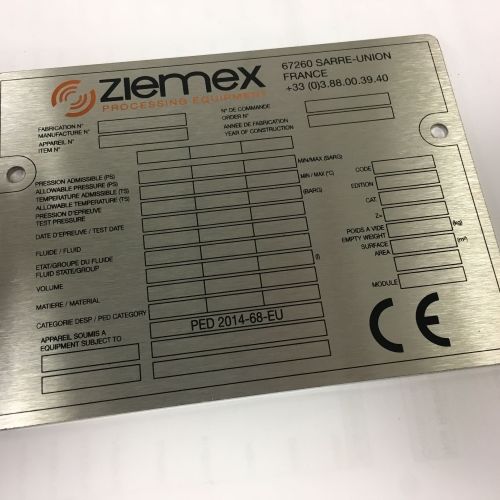 Réalisation Plaque constructeur sérigraphiée Moselle