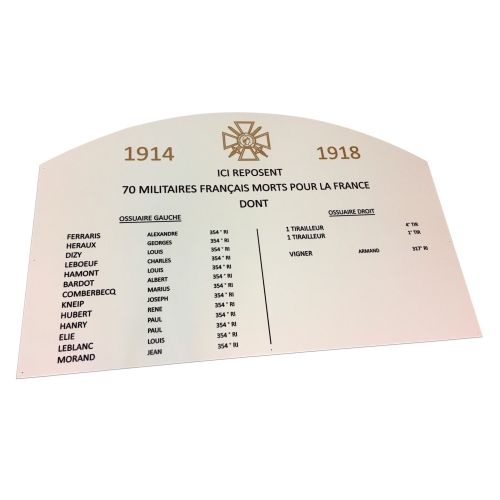 Réalisation Plaque commémorative Moselle