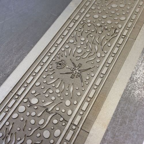 Réalisation Gravure de plaque acier pour frise à motif Moselle